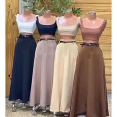 SAIA RODADA LONGA FEMININA ALFAIATARIA MODA EVANGÉLICA CASUAL BÁSICA INVERNO CINTURA ALTA
