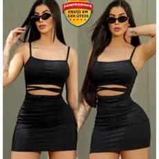 Vestido Feminino Canelado Abertura Frontal Tubinho