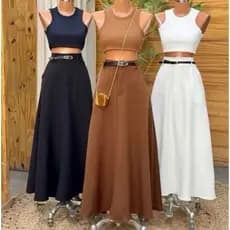 SAIA RODADA LONGA FEMININA ALFAIATARIA MODA EVANGÉLICA CASUAL BÁSICA INVERNO CINTURA ALTA