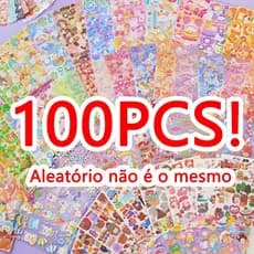 100PCS Set Cute Stickers Kawaii Cartoon Laser Sticker Adequado Para Papelaria De Decoração Kid DIY