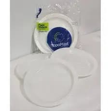 100 PRATOS descartáveis- 18cm branco (10 PCTS C/10)