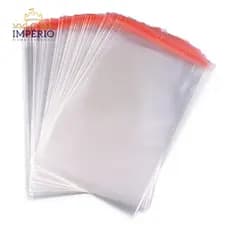 100 Sacos Plástico C/Aba Transparente Adesivado 10x15 15x20 20x30 25x35 30x45 Para Roupas Embalagens