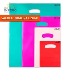 SACOLAS PLÁSTICAS BOCA DE PALHAÇO PARA LOJA - 15X20 - 20X30 - 30X40 - 40x50