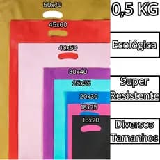 Kit Sacola Plástica Boca de Palhaço 0,5Kg Ecológica Reciclada P/ Loja Vazada Embalagem Comércio