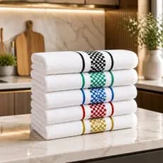 Kit 10 / 05 Panos de Prato Jacquard 45x70 Atoalhado Toalha Copa Premium 100% Algodão Super Luxo