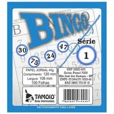 Bloco de bingo Tamoio azul com 100 folhas