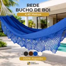 Rede de Descanso Bucho De Boi King Suporta 300kg Casal 4,40m Luxo Várias Cores