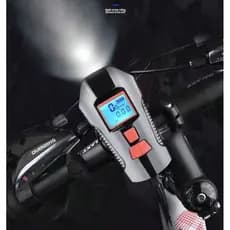 Lanterna com Velocimetro Para Bicicleta farol bike com Ciclocomputador Digital e Buzina Recarregável