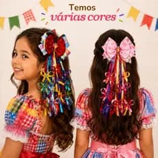Laço Festa Junina de Cabelo Super Luxo Infantil e Adulto Caipira São João