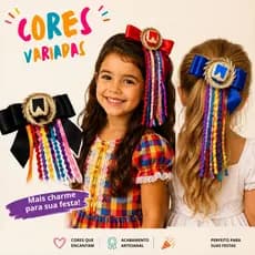Laço de Cabelo Festa Junina Pregadeira Com Bico de Pato Infantil e Adulto Caipira São João