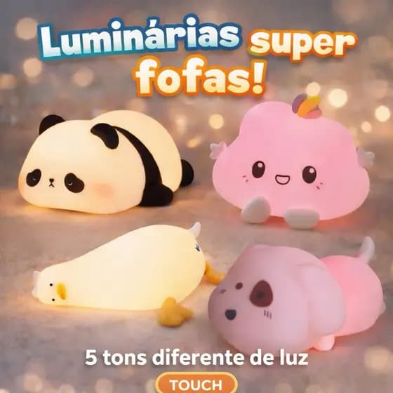 Luminária Silicone Mesa Lâmpada Noturna Abajur Sensor Toque Touch Led Infantil