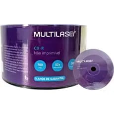 50 Unidades CD-R Multilaser - 700 MB - 52x - Com Logo