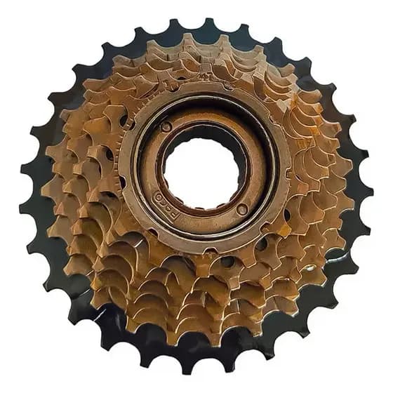 Roda Livre Paco 7 Velocidades Index Dourada Preta 14 à 28 Dentes Bike Mtb
