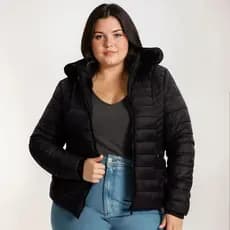 Jaqueta Feminina Bobojaco Puffer Forrada Impermeável Plus Size