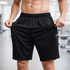 Short Masculino Dry Fit Academia Bermuda Elastano Praia 2 Bolsos Zíper Secagem Rápida