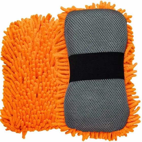 Esponja Chenille Microfibra Lava Auto Super Macia Não Risca