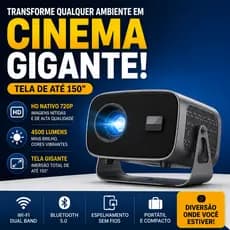 Projetor Portátil HD 720p Nativo Mini Projetor Cinema em Casa HDMI USB Tela até 160 Polegadas