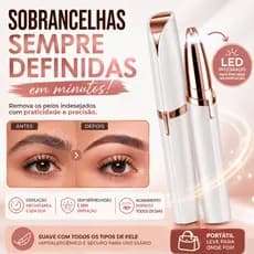 Caneta Depiladora Sobrancelha Elétrica Recarregável USB Aparador Facial Feminino Com LED