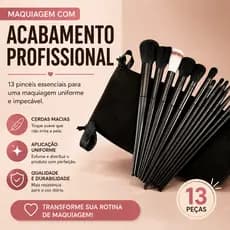 Conjunto 13 Peças Pincéis de Maquiagem com Estojo de Veludo (Cores Sortidas) BM-F1346