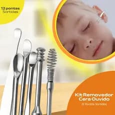 Kit Limpeza de Ouvido 12 Peças Inox – Seguro, Higiênico e Reutilizável