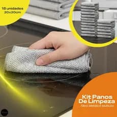 Pano Fibra Metalica Multiuso Limpeza Pesada Cozinha Forno Grelha Kit 18 Unidades