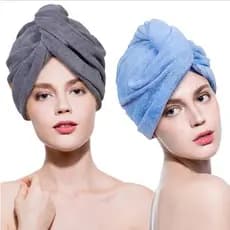 Pente De Massagem/Toalha Grossa Mágica Cabelo Secar Rápido Touca Banho Com Botão Antifrizz Várias Cores