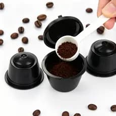 3/5  Preto/Castanho cápsulas de café reutilizáveis Dolce Gusto, recarregáveis, refrescantes e revigorantes, em promoção