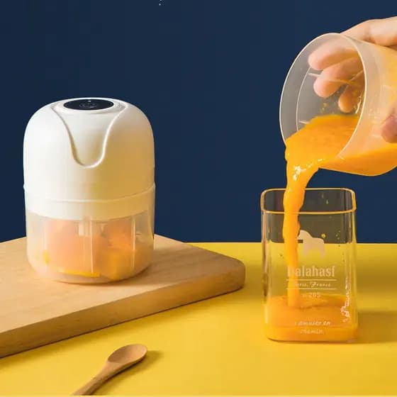 Mini Processador De Alimentos Moedor Alho Com 03 Lâminas Elétrico Sem Fio Recarregável USB, Mini Processador Elétrico