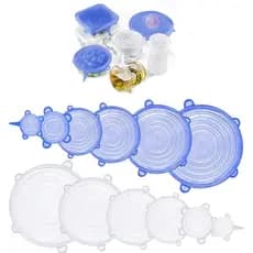12 Peças Tampas Panela Silicone Universal Reutilizável Elástica Tampas Silicone Rotundidade