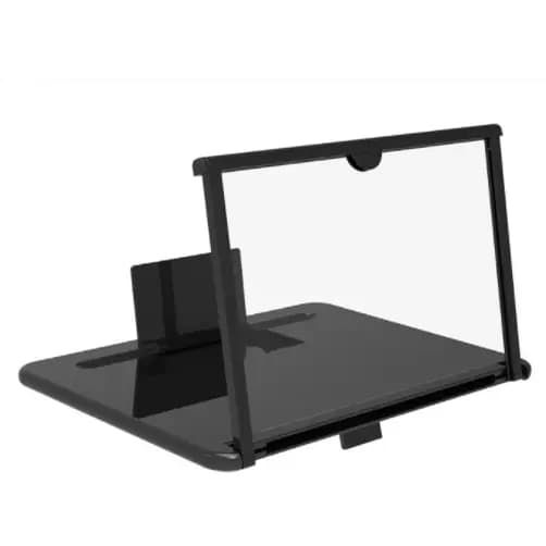 Ampliador De Tela Lente 3d Suporte Dobrável De Celular Preto