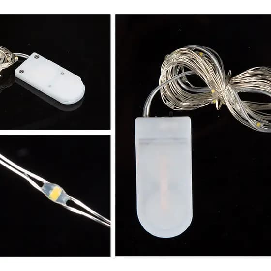 Kit 5/10/20 Fio Fada Cordão Luz Leds 2 Metros Díodo Emissor De Luz Reutilizável Segurança Leds Decoração Promoção