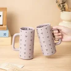 Canecas de cerâmica vintage estilo ins para casais, presentes requintados para meninas, canecas com laço, canecas de caf