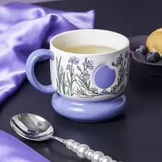 Xícara de chá da tarde de estilo nórdico de alta qualidade, xícara de café para uso doméstico, xícara de cerâmica de alt