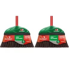 Kit 2x Vassoura Condor Externa Cerdas Rígidas Cruzadas Com Cabo