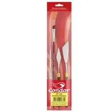 Kit Com 4 Pinceis Para Efeito Mármore Realista Condor 4490
