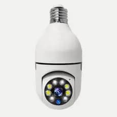 Lâmpada Espiã Câmera Wi-Fi 360º Giratória com Áudio e Visão Noturna HD Segurança Inteligente