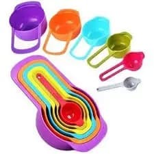 Kit Medidor De Cozinha com 6 Colheres Coloridas para Medidas Medidores Culinários