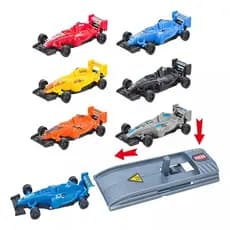 Kit 6 Mini Carrinhos De Formula 1 Super Carros Veloz Com 2 Pistas Ejetoras Infantil