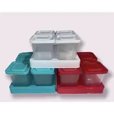 kit condimentos de plastico porta temperos potes quadrado, jogo de 4 potes