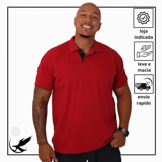 Camisa Masculina Polo Piquet Plus Size Clasica Elegante Original Robles