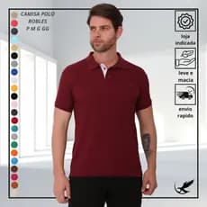 Camisa Polo Masculina Algodão Piquet P M G GG Camisa Clássica Casual Elegante Várias Cores