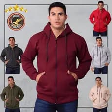Blusa de Moletom Masculino Con Ziper Canguro Con Capuz Forrado e Bolsos