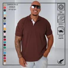 CAMISA GOLA POLO MASCULINA PLUS SIZE ALGODÃO PIQUET PREMIUM