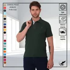 Camisa Gola Polo Masculina Piquet Premium P M G GG viárias cores camisas clássica elegante
