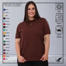 Camisa Gola Polo Feminina Plus Size g1 g2 g3 De Alata Qualidade Luxo Casual\Trabalho
