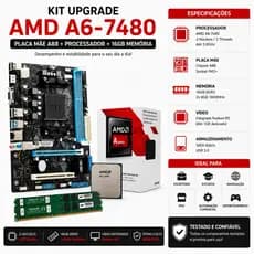 Kit Upgrade AMD A6-7480 3.8GHz + Placa Mãe GL-A88M-G FM2/FM2+ + 16GB DDR3 1600MHz
