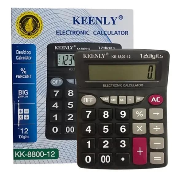 Calculadora Eletrônica Keenly KK-8800-12 - Calculadora de mesa / Display LCD com 12 dígitos