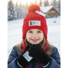KIT 3 TOUCAS TÉRMICAS FORRADAS  INFANTIL SUPER QUENTES + 3 LUVAS QUENTINHAS INVERNO CRIANÇAS