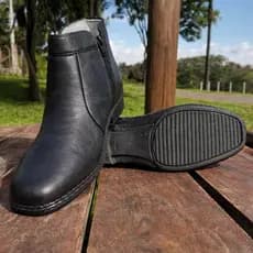 Botina Social Masculina Couro Legítimo Com Zíper Lateral Cano Curto Confortável Elegante