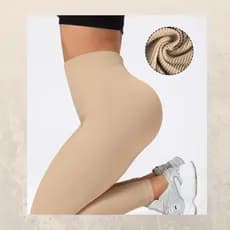Calça Leggings Feminina Empina Bumbum Canelada Cintura Alta - Yoga